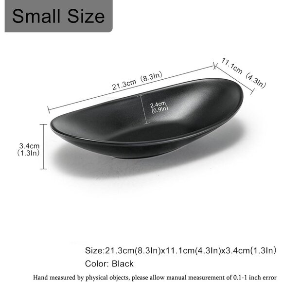 Black Ring Jewelry Tray Organizer Decorative Oval Dish for Dresser and Key Bowl - Picture 2 of 8